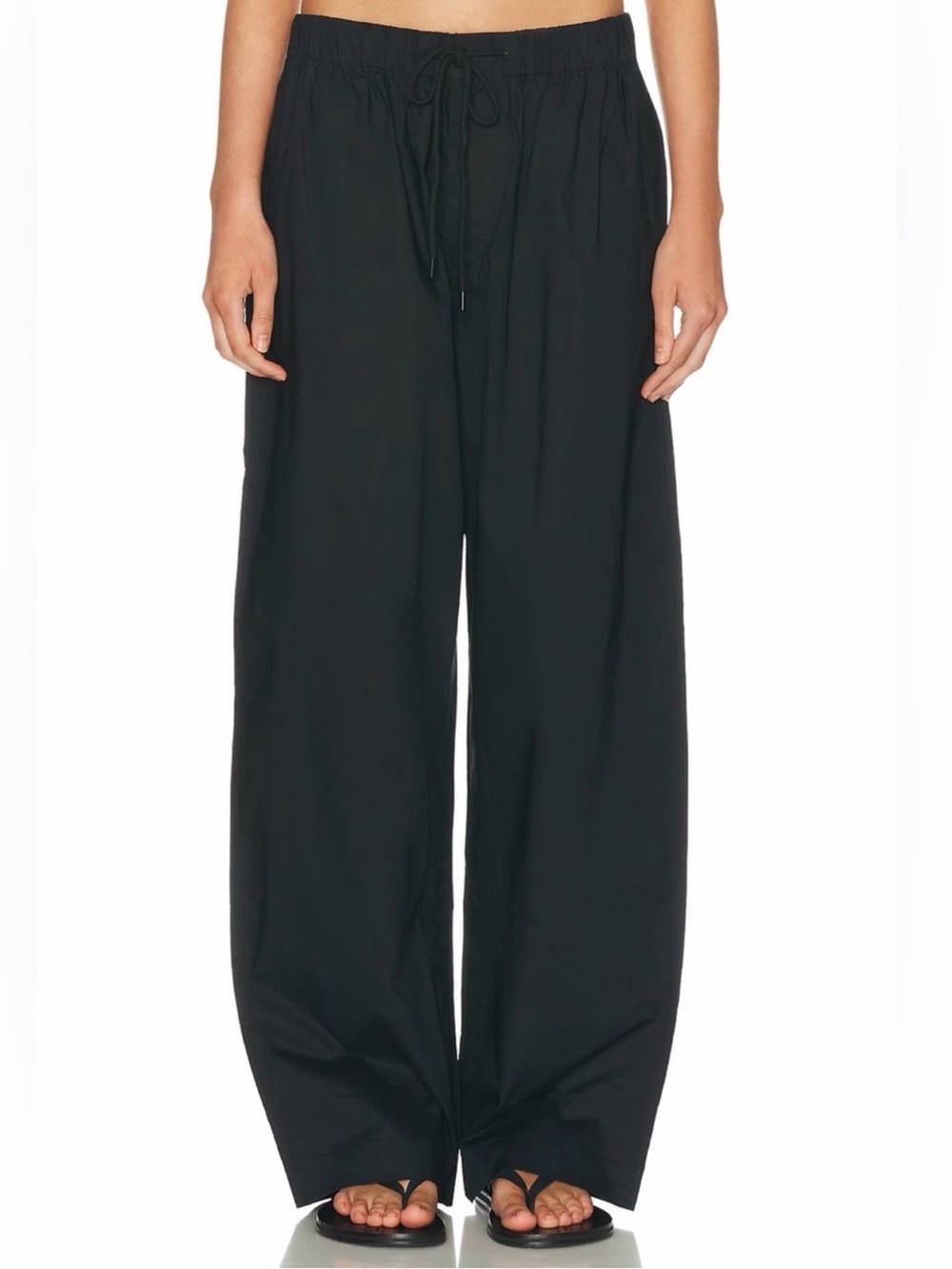 SKIMS NWT Oversized Woven Cotton Drawstring Pant - Onyx